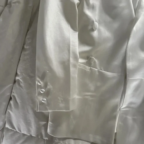 Abyss by Abbey Omair White Women's Jacket Small Pantsuit Medium $490 - Picture 10 of 11